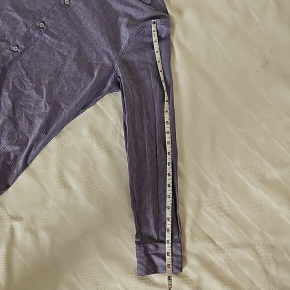 DKNY Men's Slim Fit Long Sleeves Button-Down Cotton Shirt Lavender 15- 32/33 - Picture 11 of 16